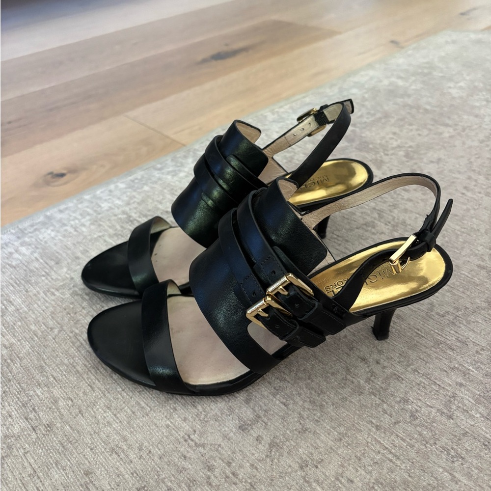 Michael Kors Black Kitten Heel Sandal